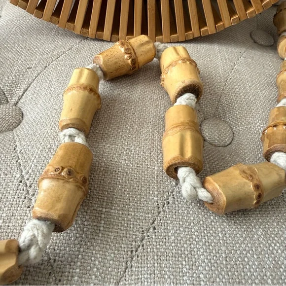 Bamboo Circular Ark Bag - Bohemian Woven Shoulder Purse - Picture 3 of 5